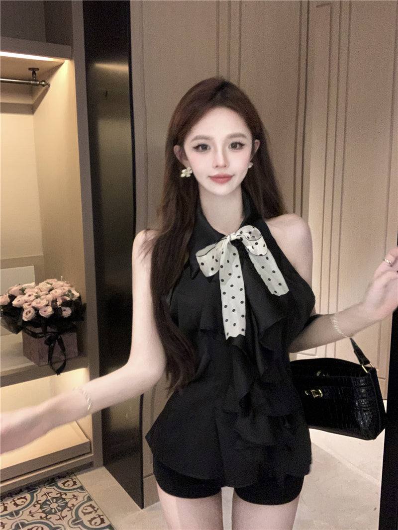 【tops】POLOネックノースリーブブラウスG22519