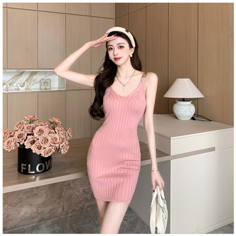 【dress】ノースリーブニットキャミワンピースG22522