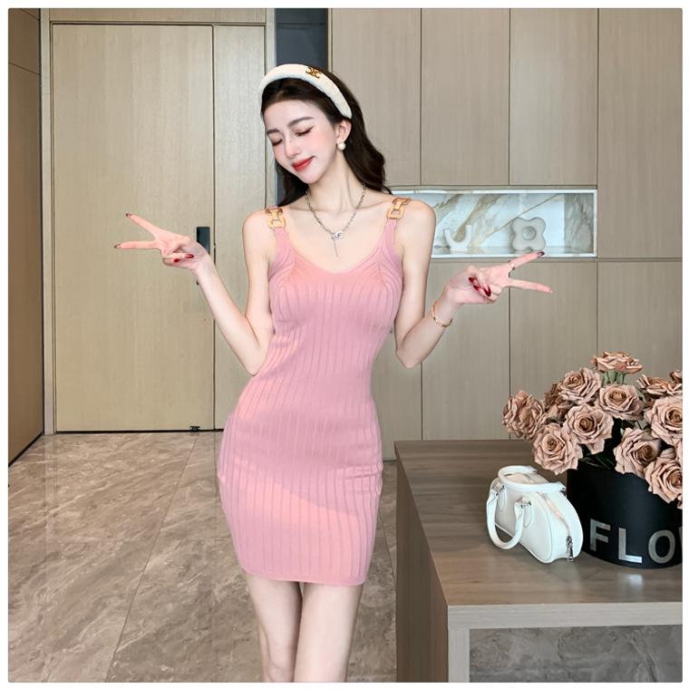 【dress】ノースリーブニットキャミワンピースG22522