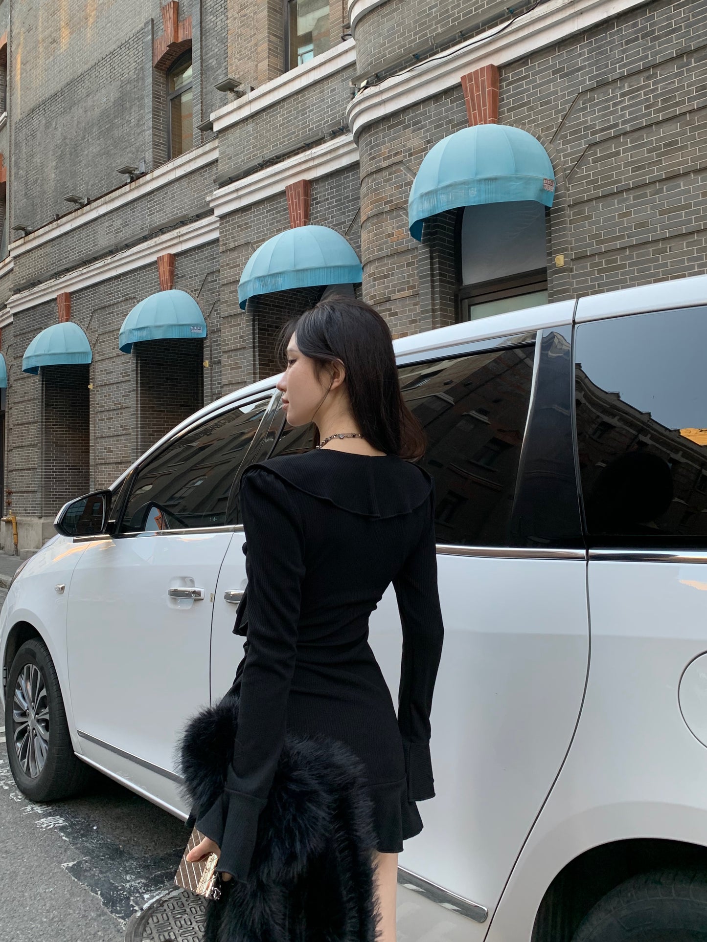 【dress】フリルフレアスリーブデートワンピースG22528