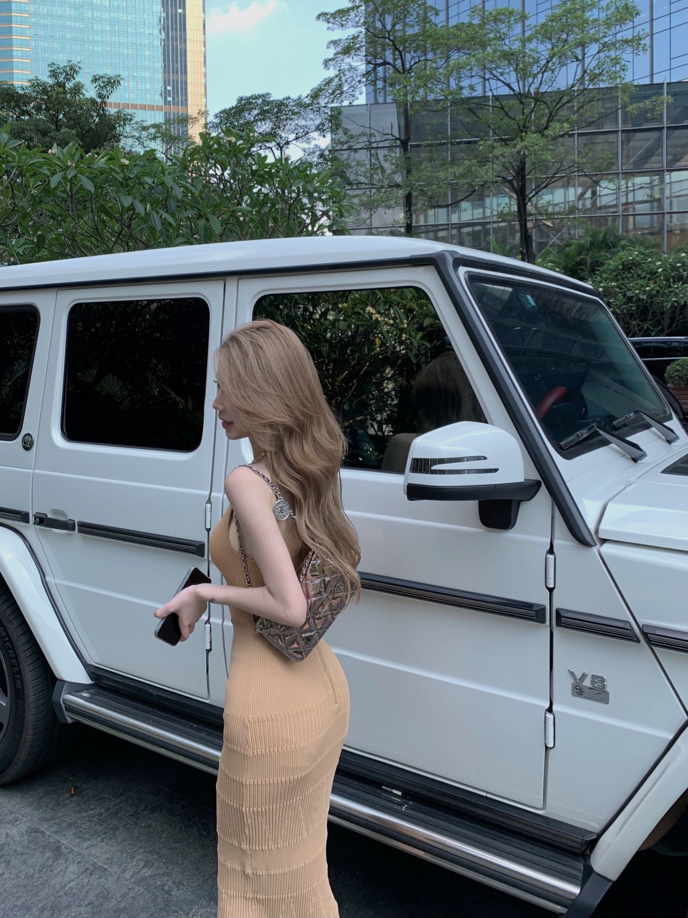 【dress】タイトニットキャミワンピースG22530