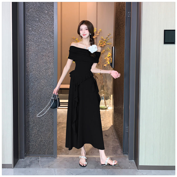 【set】フリルオフショルダートップス+スカート2点セット G22532