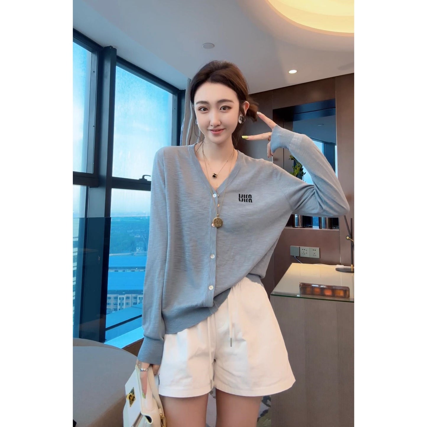 【outer】長袖ニットカーディガンG22539