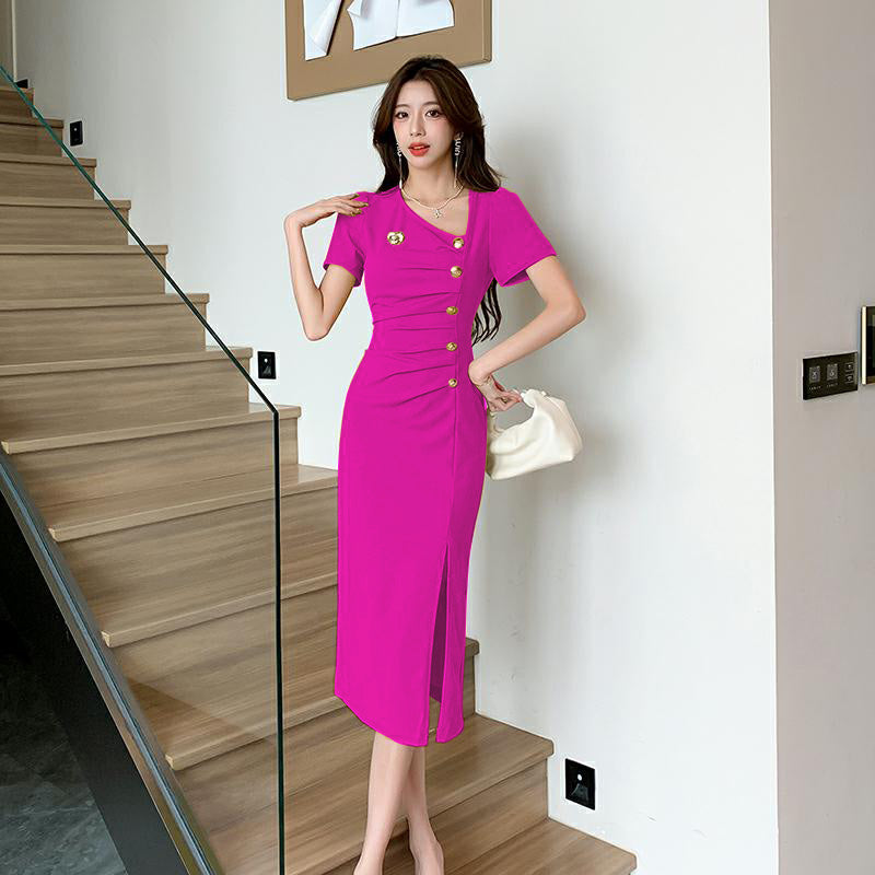 【dress】VネックスリットデートワンピースG22544