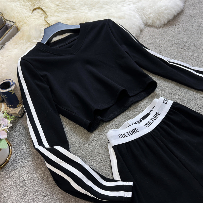 【set】長袖トップス+ショートパンツ2点セットG22552
