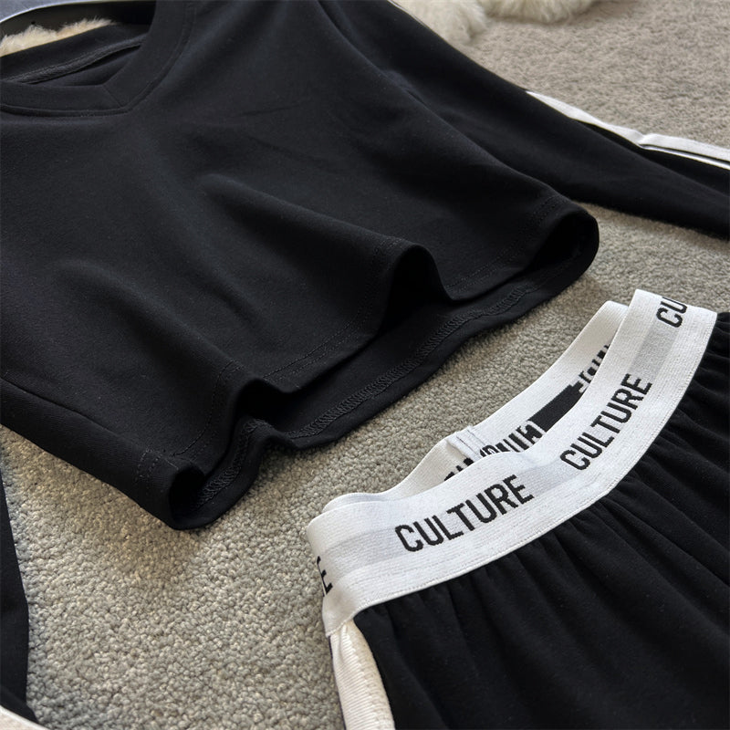 【set】長袖トップス+ショートパンツ2点セットG22552