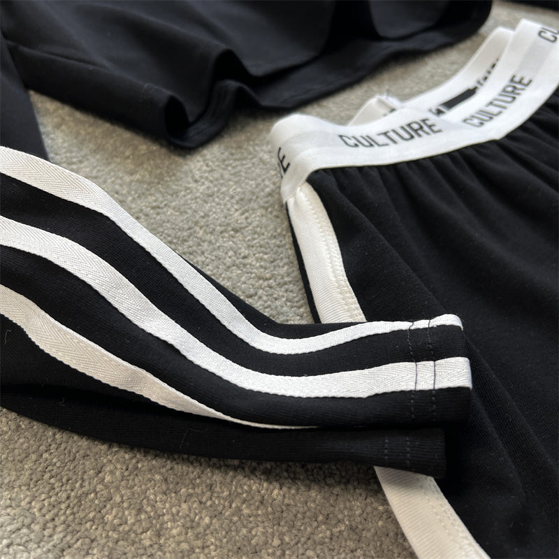【set】長袖トップス+ショートパンツ2点セットG22552