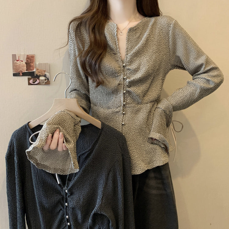 【tops】VネックフレアスリーブブラウスG22558