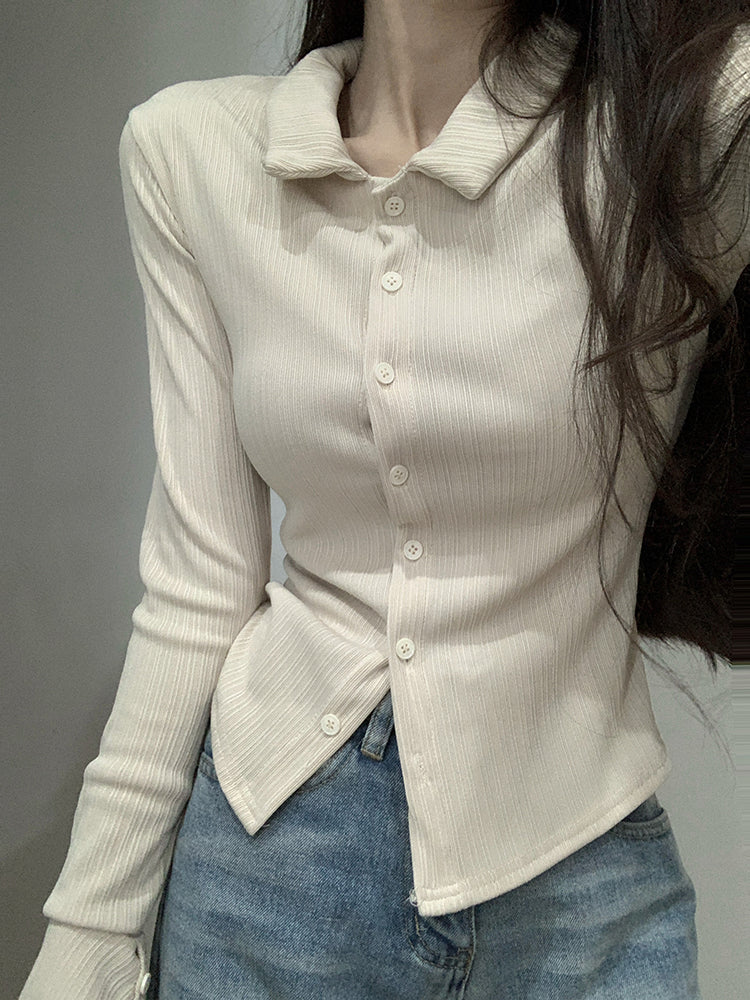 【tops】POLOネック長袖TシャツG22563