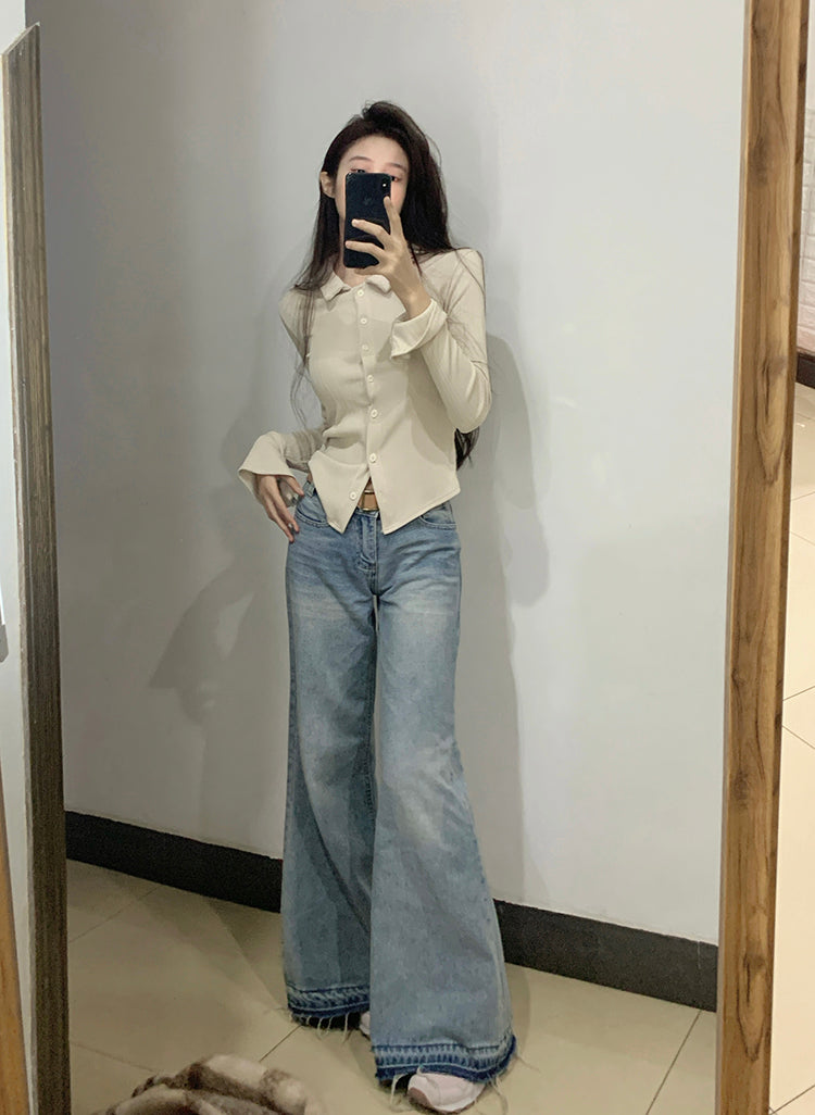 【tops】POLOネック長袖TシャツG22563