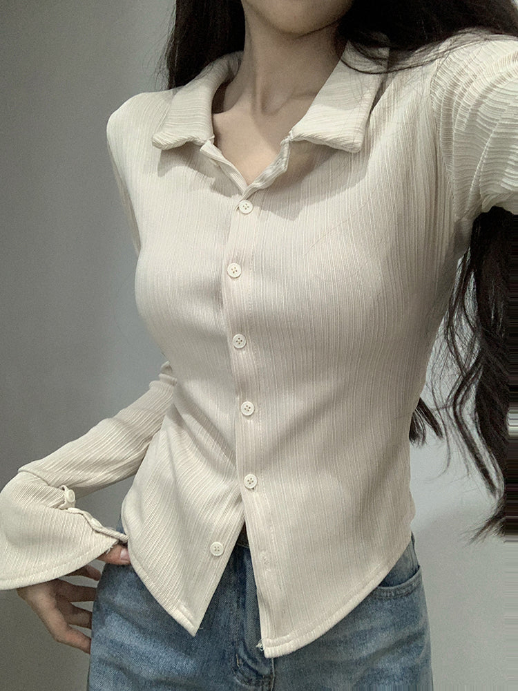 【tops】POLOネック長袖TシャツG22563