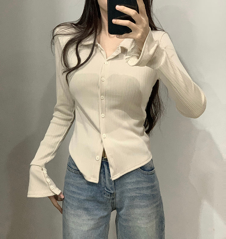 【tops】POLOネック長袖TシャツG22563