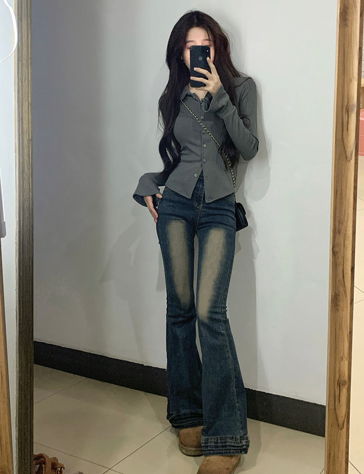 【tops】POLOネック長袖TシャツG22563