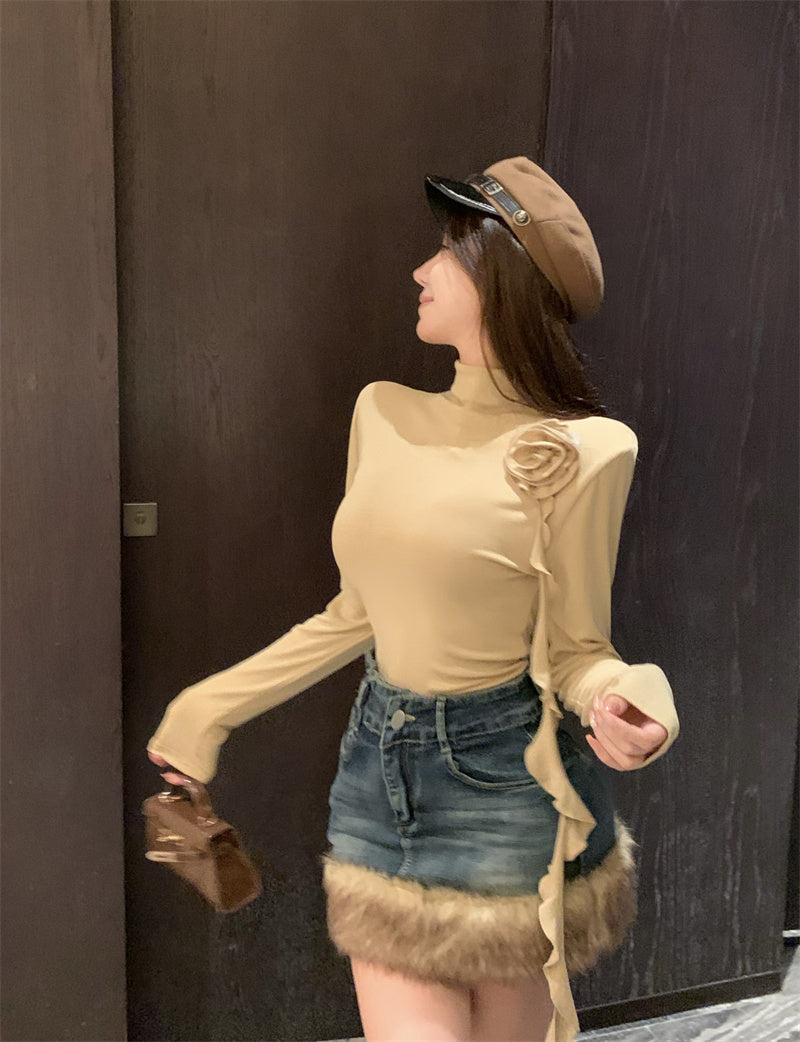 【tops】スタンドネック長袖TシャツG22564