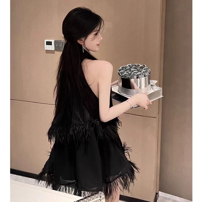 【dress】ホルターネックフリンジデートワンピースG22572