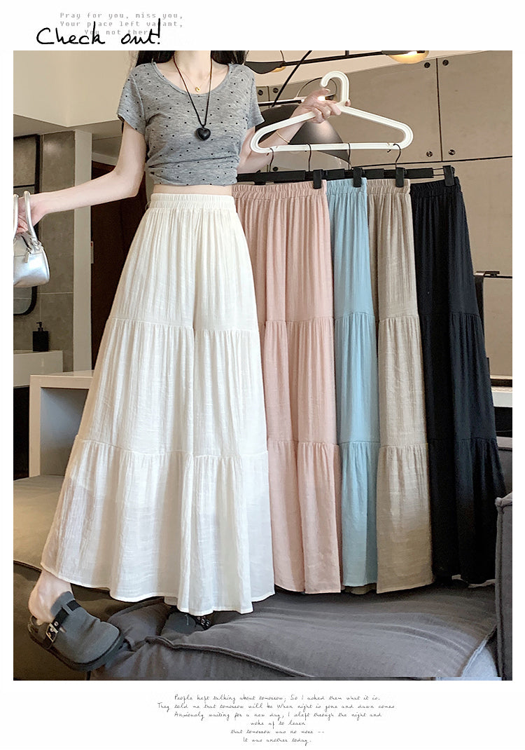 【bottoms】シフォン薄手ガウチョパンツG22573