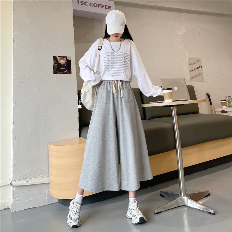 【bottoms】薄手ガウチョパンツG22577