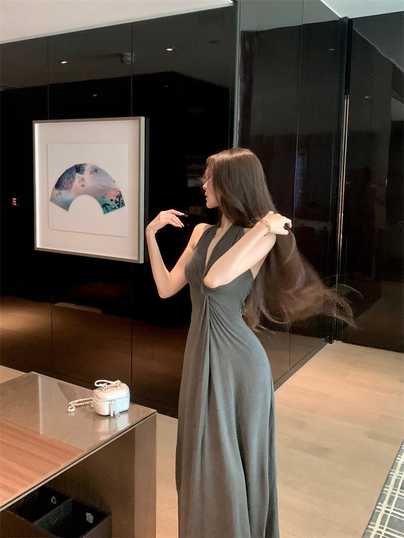 【dress】VネックホルターネックデートワンピースG22580