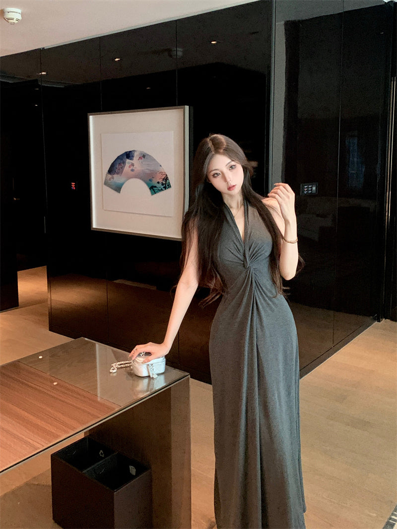 【dress】VネックホルターネックデートワンピースG22580