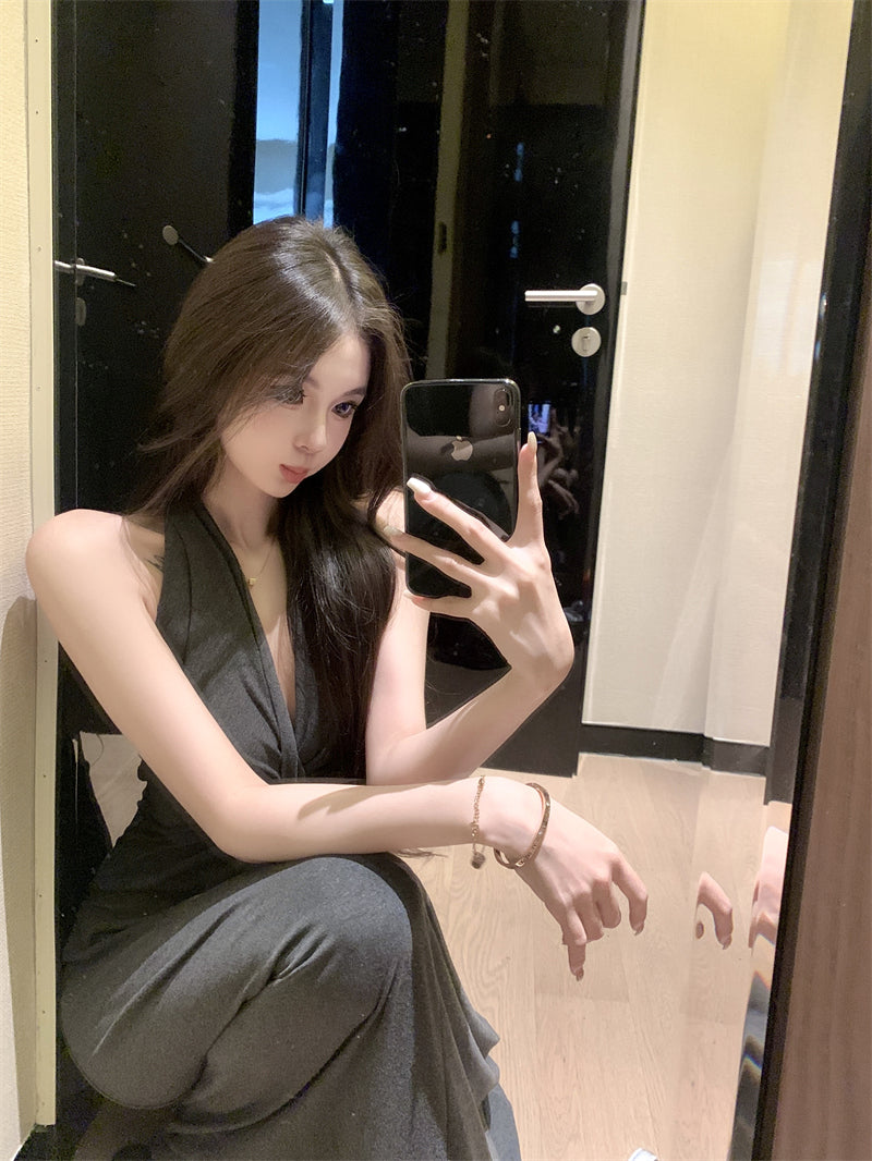 【dress】VネックホルターネックデートワンピースG22580