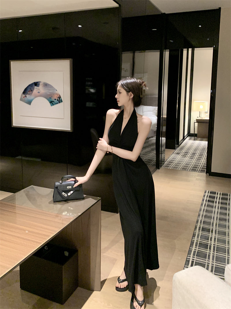 【dress】VネックホルターネックデートワンピースG22580