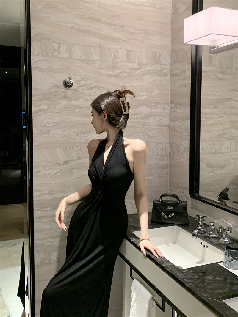 【dress】VネックホルターネックデートワンピースG22580