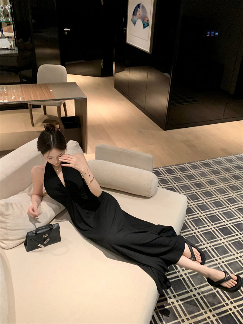 【dress】VネックホルターネックデートワンピースG22580