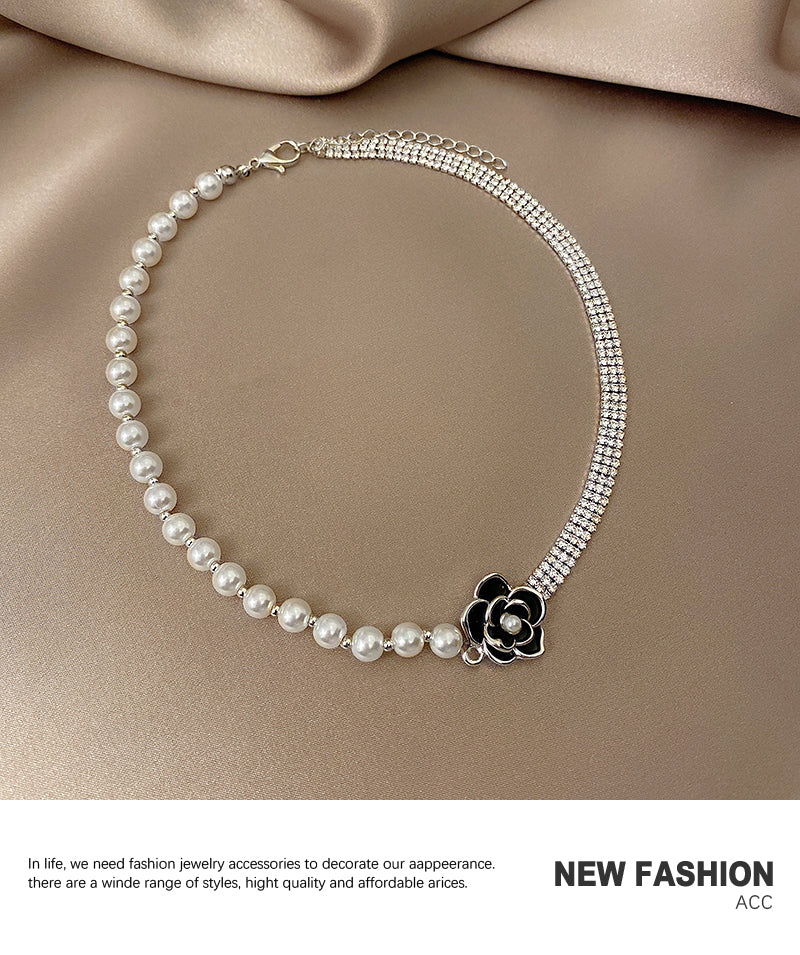 【小物】フラワーパールネックレスアクセサリーG22618