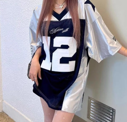【tops】デザインVネックTシャツG22702