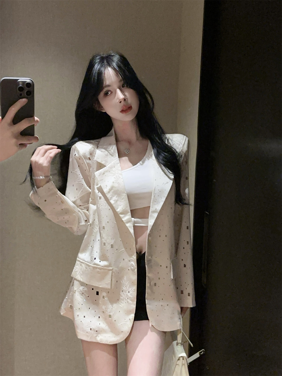 【outer】透かし彫りスーツアウターコートG22720