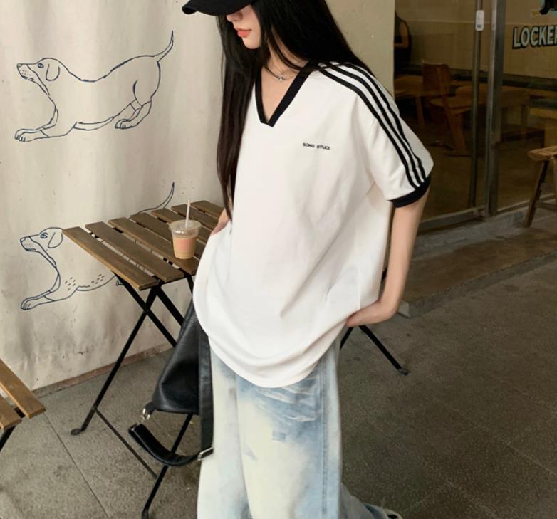 【tops】Vネック半袖TシャツF7881