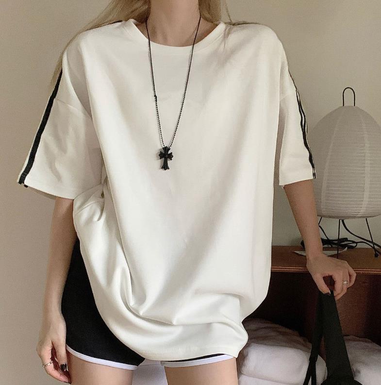 【tops】2色半袖ゆったりTシャツF7883