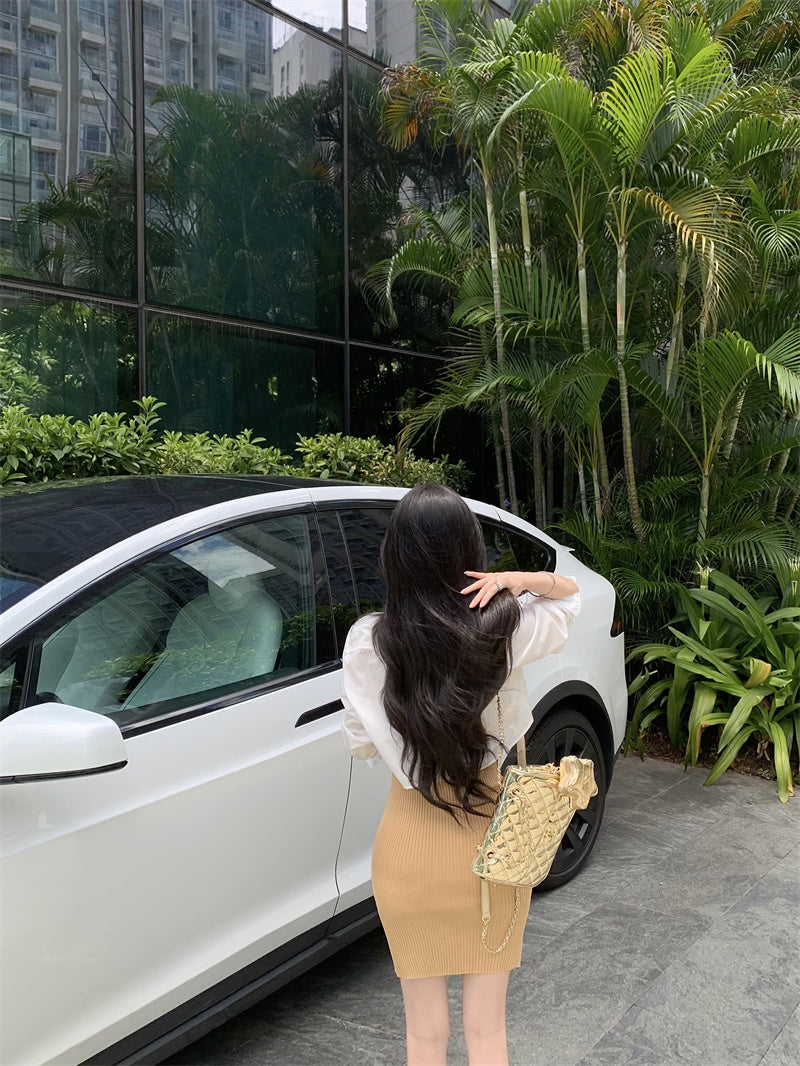 【set】長袖シャツ+キャミワンピース2点セットG22728