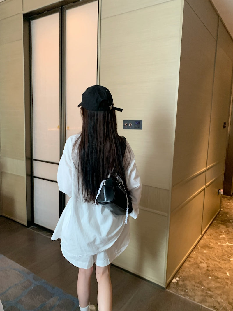 【set】長袖シャツ+ショートパンツ2点セットG22784