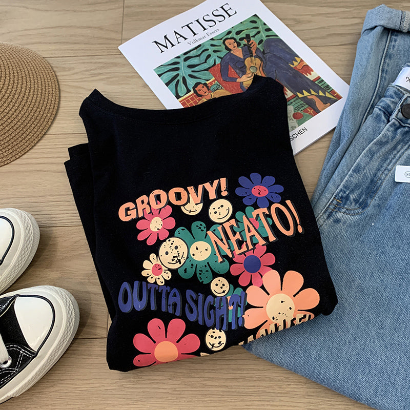 【tops】プリント半袖TシャツG22811