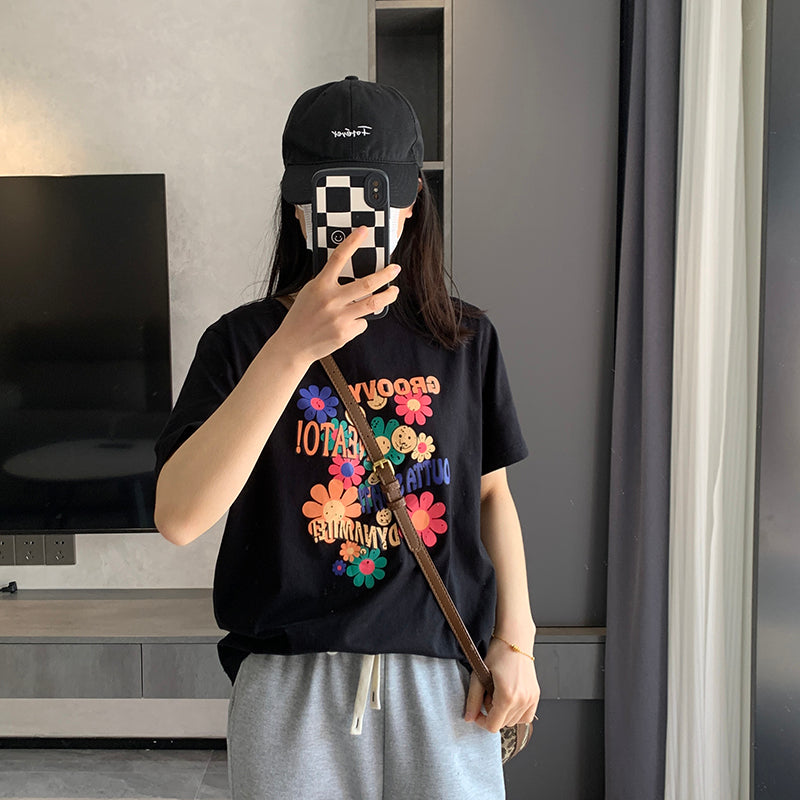 【tops】プリント半袖TシャツG22811