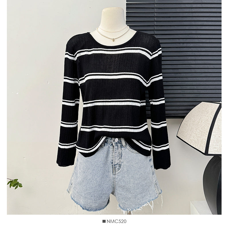 【tops】長袖スリットニットTシャツG22839