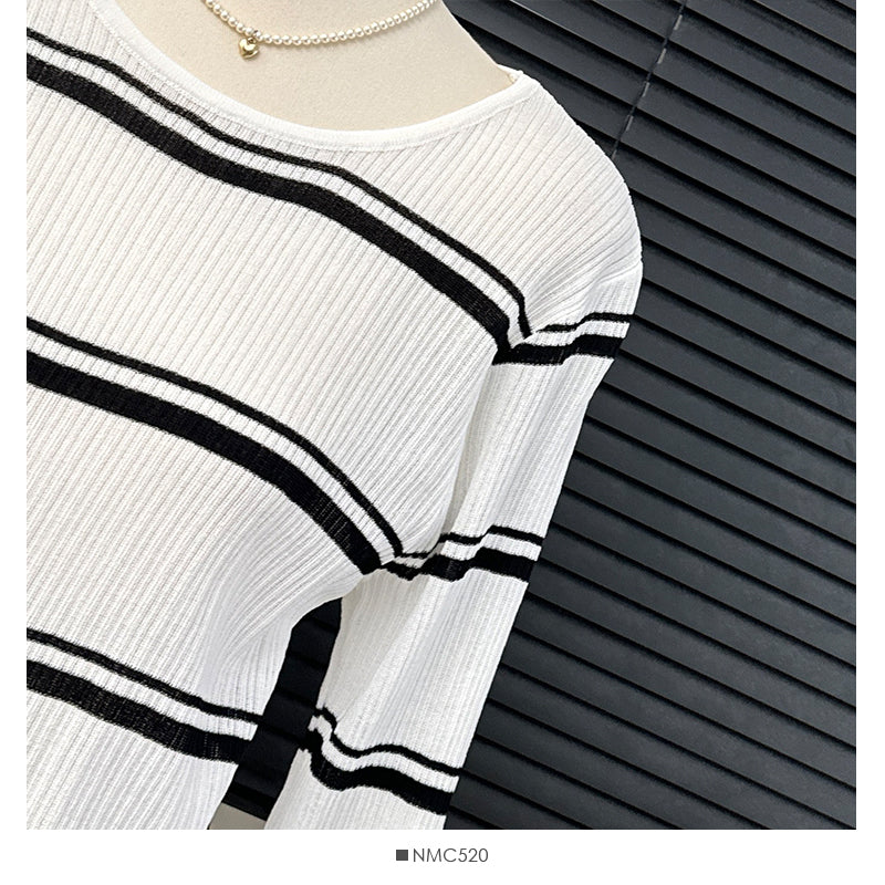 【tops】長袖スリットニットTシャツG22839