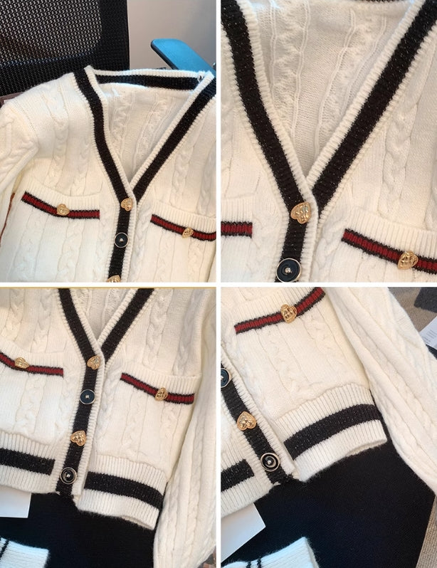 【outer】VネックニットカーディガンG22841