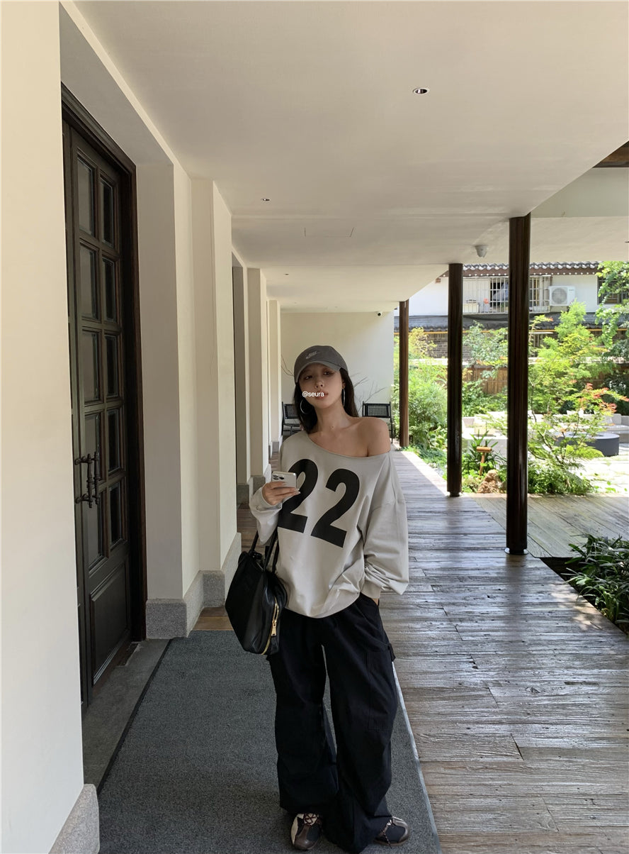 【tops】オブリークネックパーカーG22847