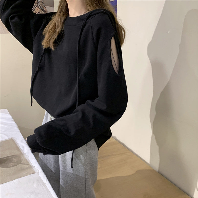 【tops】薄手オープンショルダーパーカーG22867