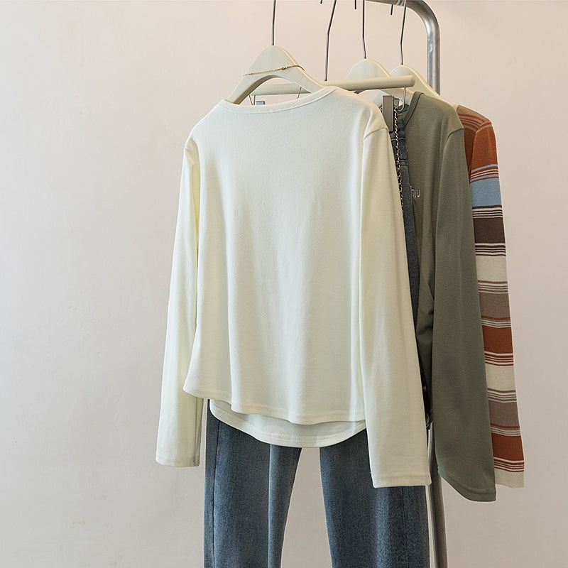 【tops】ギャザー長袖TシャツG22870