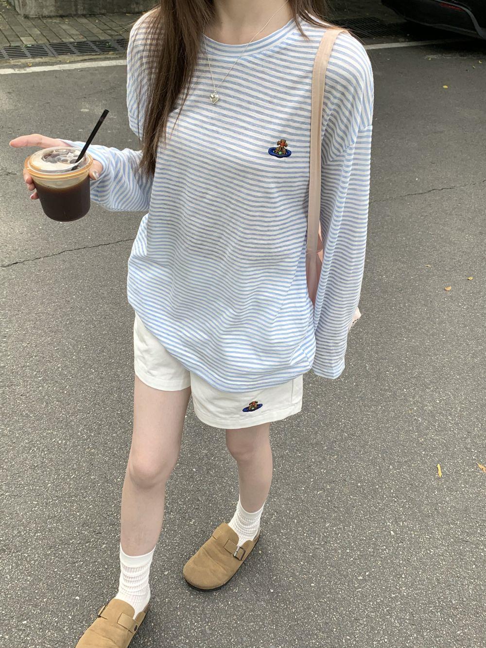 【tops】ストライプ柄長袖TシャツG22898
