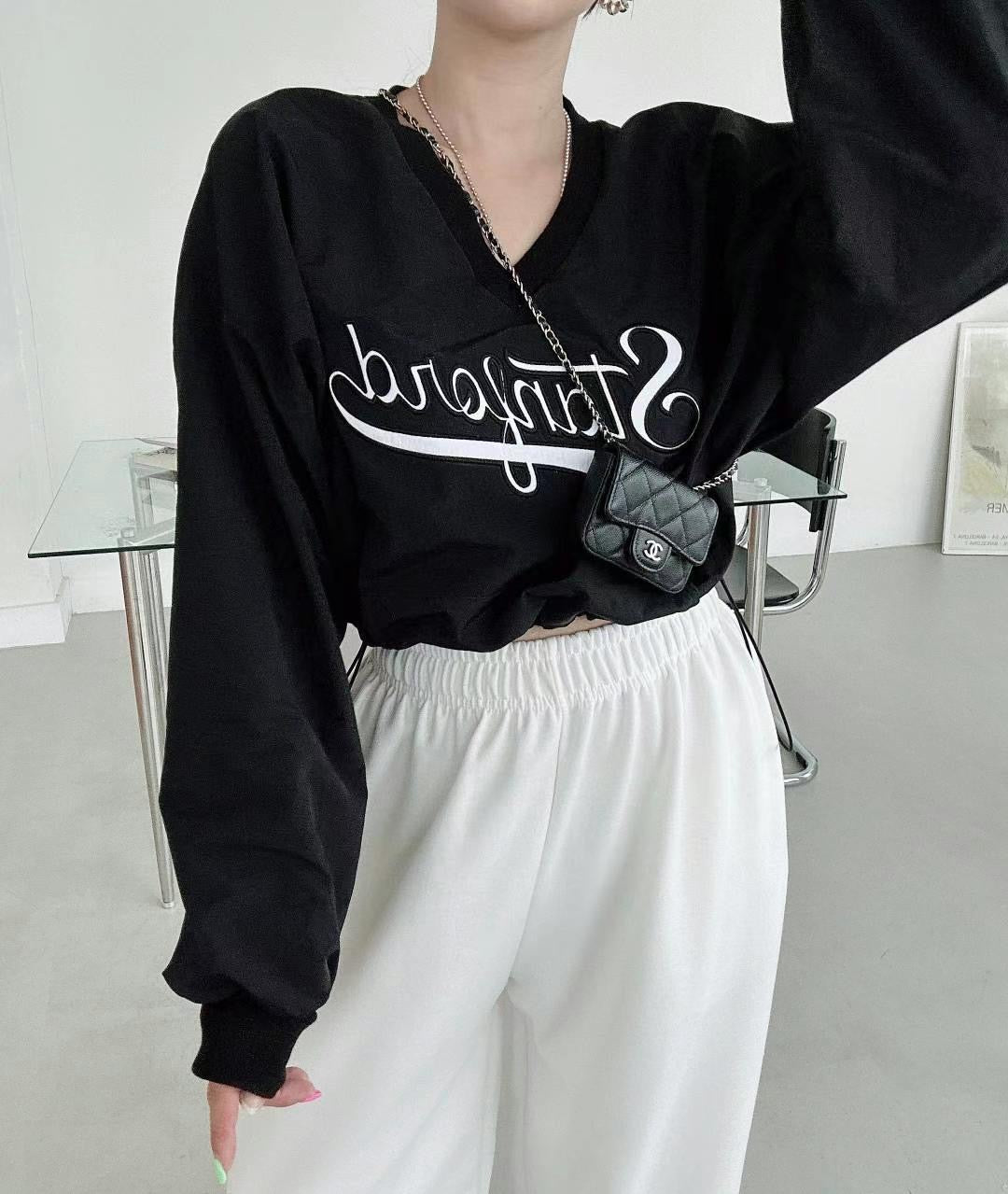 【tops】Vネック長袖パーカーG22907
