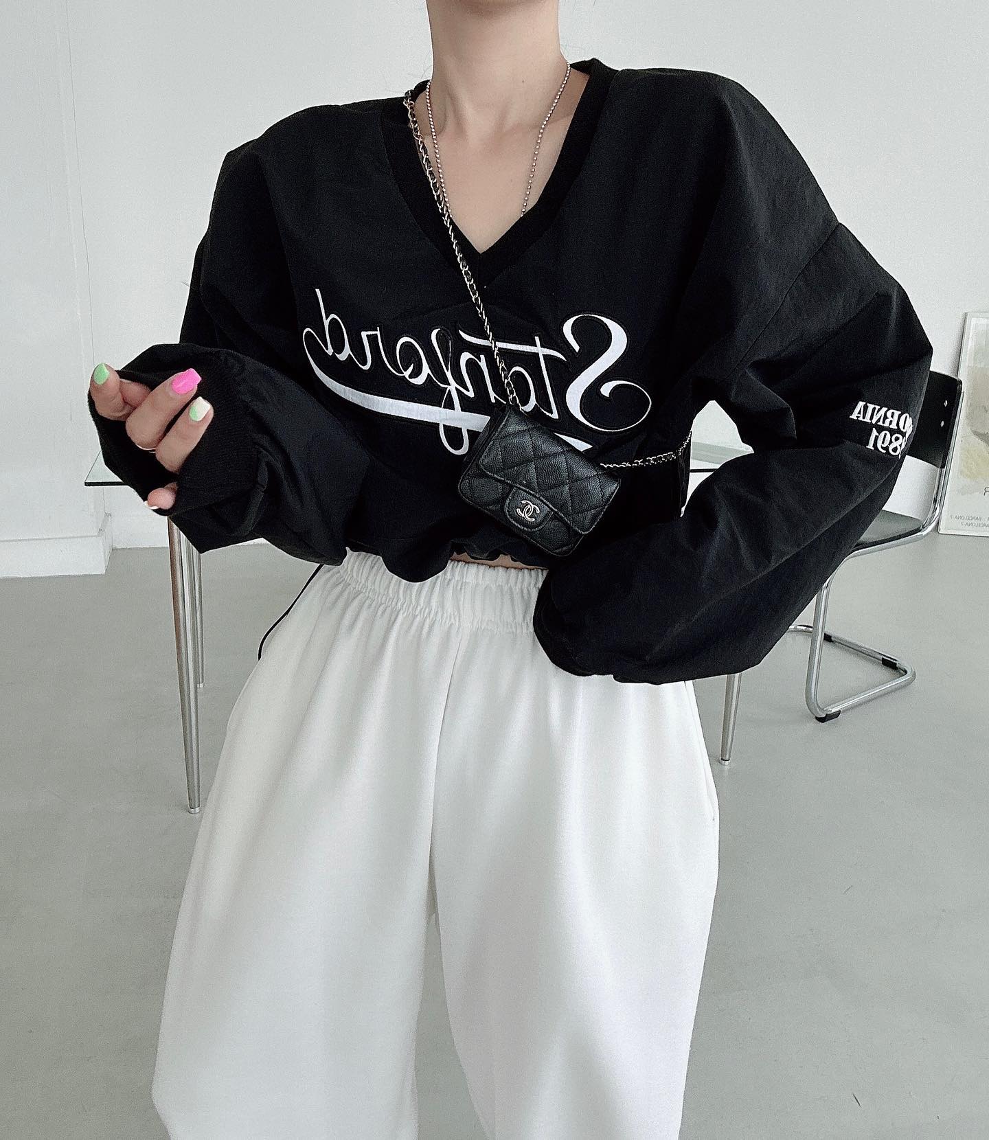 【tops】Vネック長袖パーカーG22907