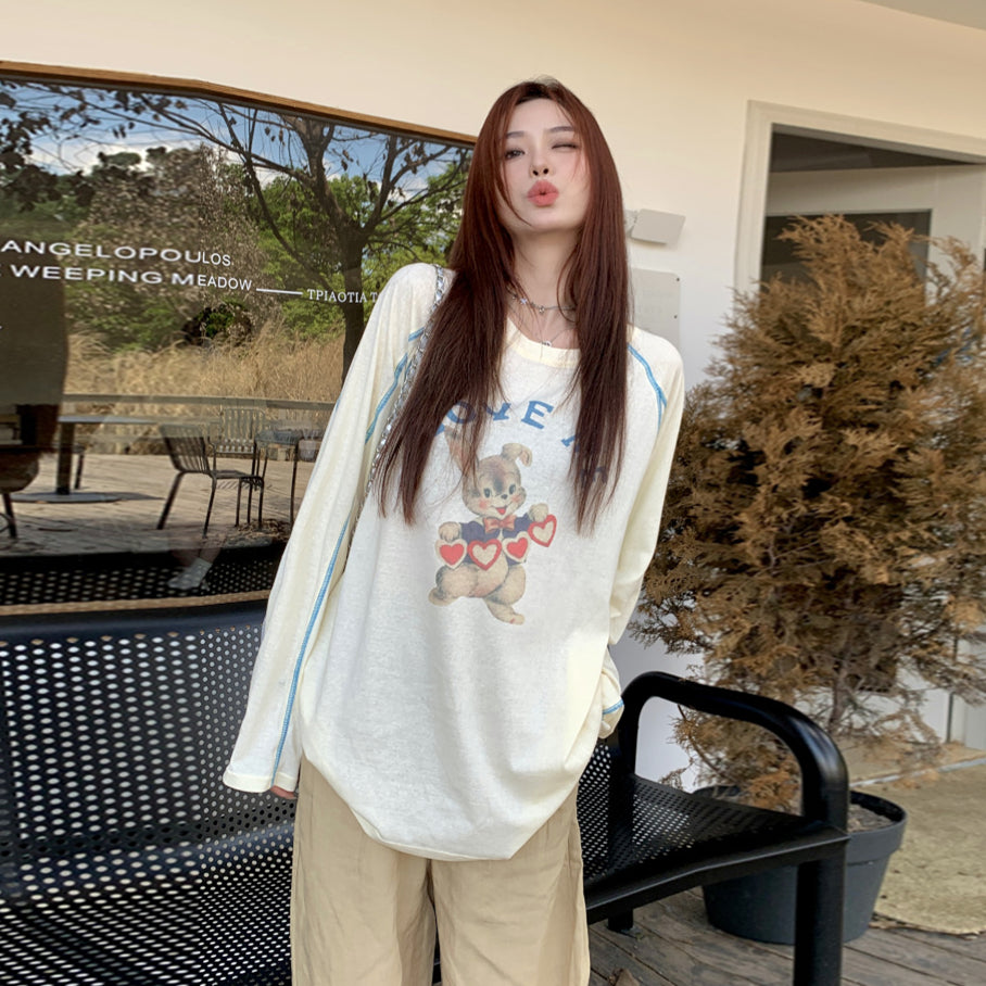 【tops】プリント長袖TシャツG22908