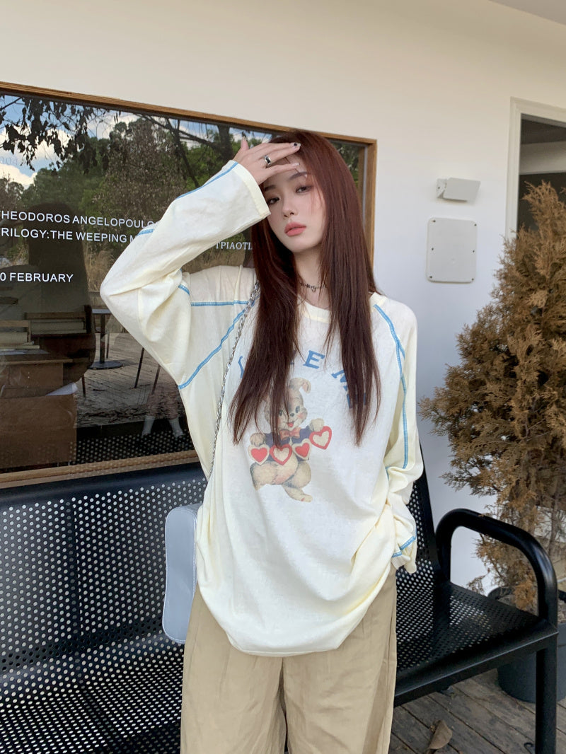 【tops】プリント長袖TシャツG22908