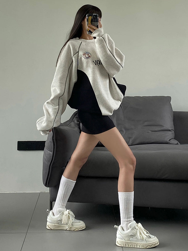 【tops】英字柄ラウンドネックパーカーG22915