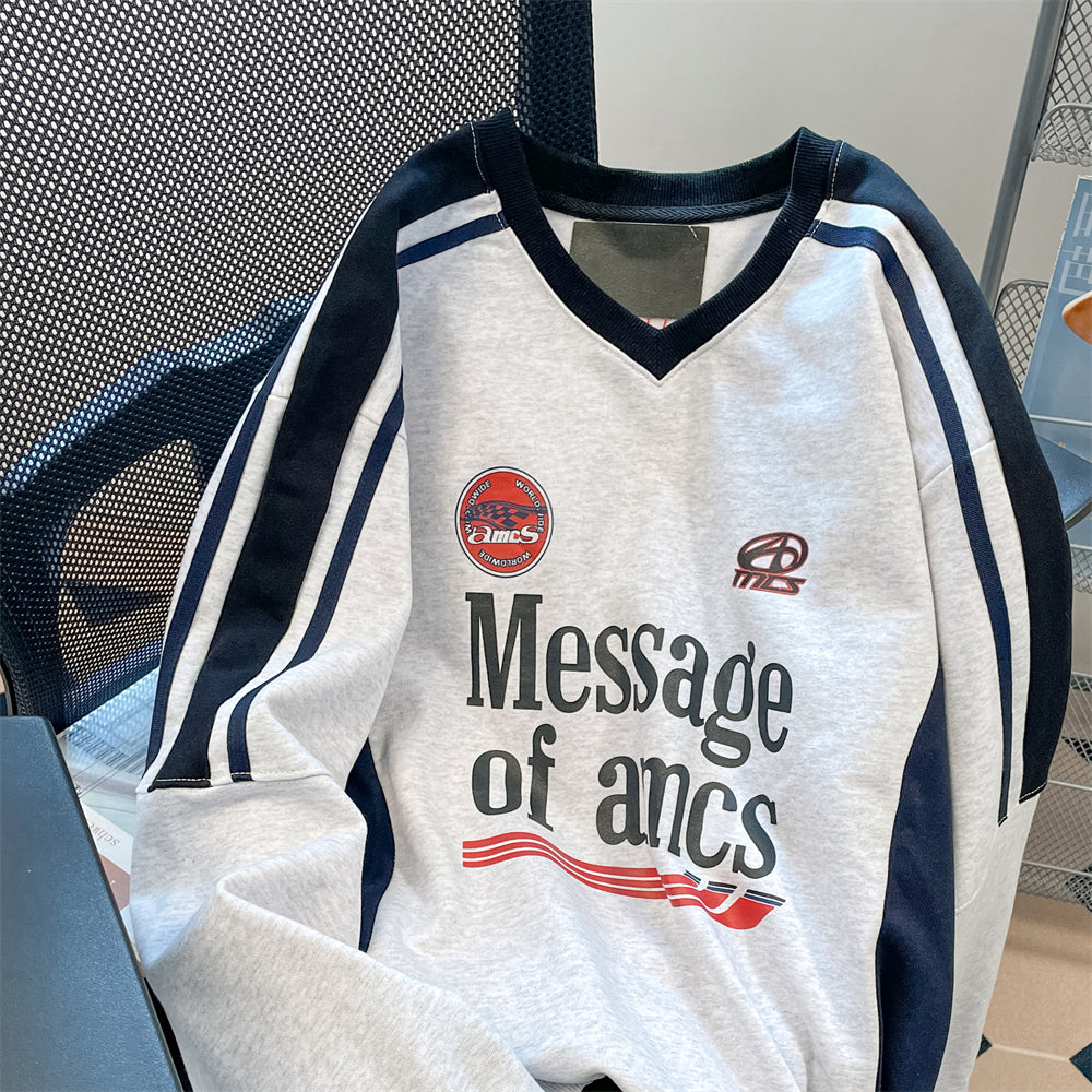 【tops】Vネック長袖パーカーG22916