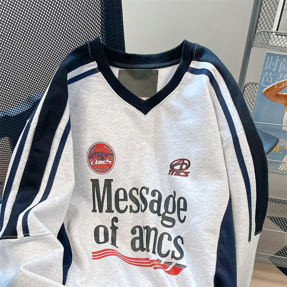 【tops】Vネック長袖パーカーG22916
